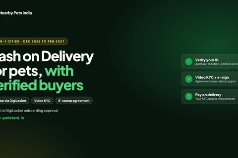 Nearby Pets India to Offer Cash on Delivery for Pets with DigiLocker and Video KYC Verification