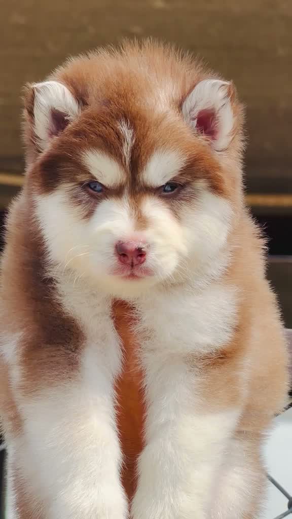 Siberian Husky Puppy | Black & White Color, farm video